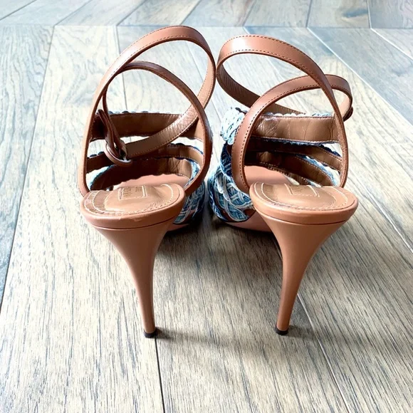 Aquazzura Braided Denim Tyra Heels - Picture 7 of 9